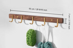 Space-Saving Black Wood 5-Hook Wall Rack (Nail Mount)