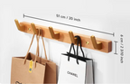 Space-Saving Black Wood 5-Hook Wall Rack (Nail Mount)