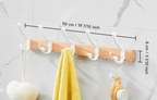Space-Saving Black Wood 5-Hook Wall Rack (Nail Mount)