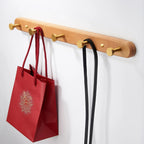 Space-Saving Black Wood 5-Hook Wall Rack (Nail Mount)