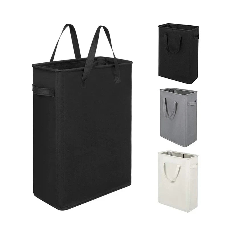 Space-Saving Collapsible Oxford Fabric Laundry Hamper (Tall Narrow)
