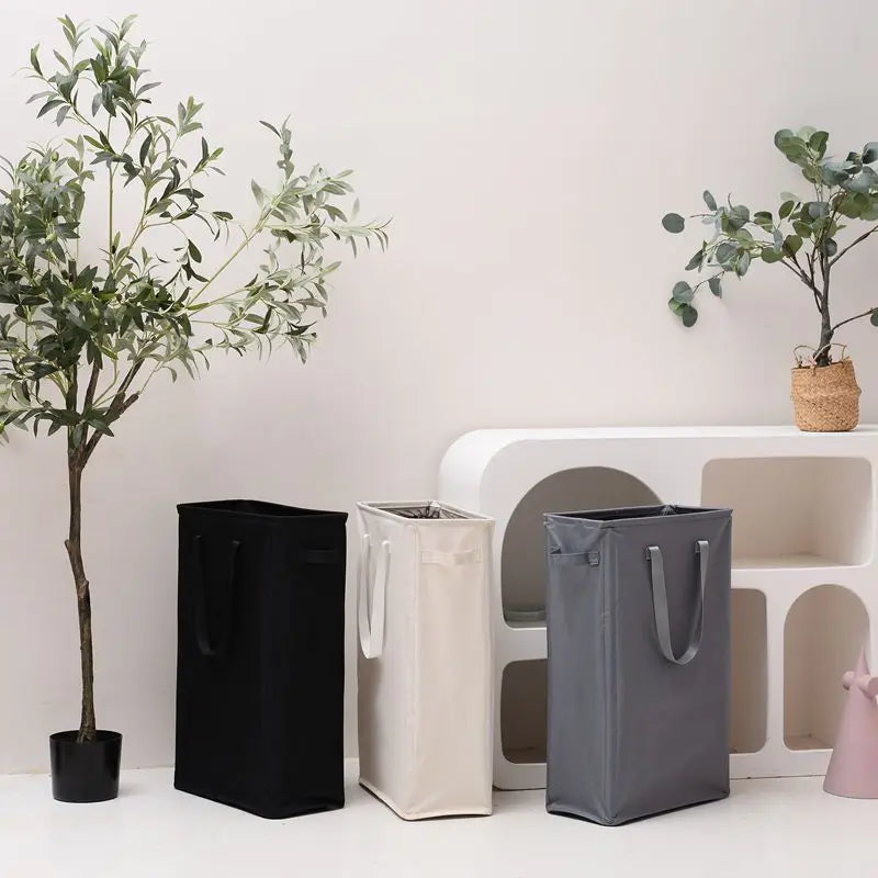 Space-Saving Collapsible Oxford Fabric Laundry Hamper (Tall Narrow)