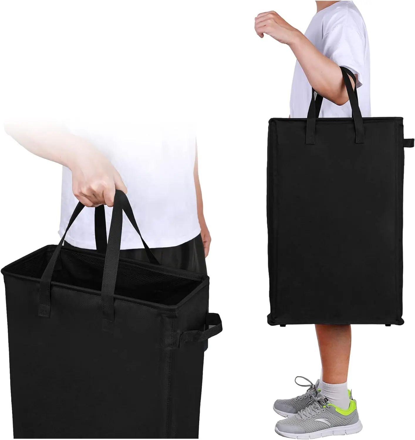 Space-Saving Collapsible Oxford Fabric Laundry Hamper (Tall Narrow)