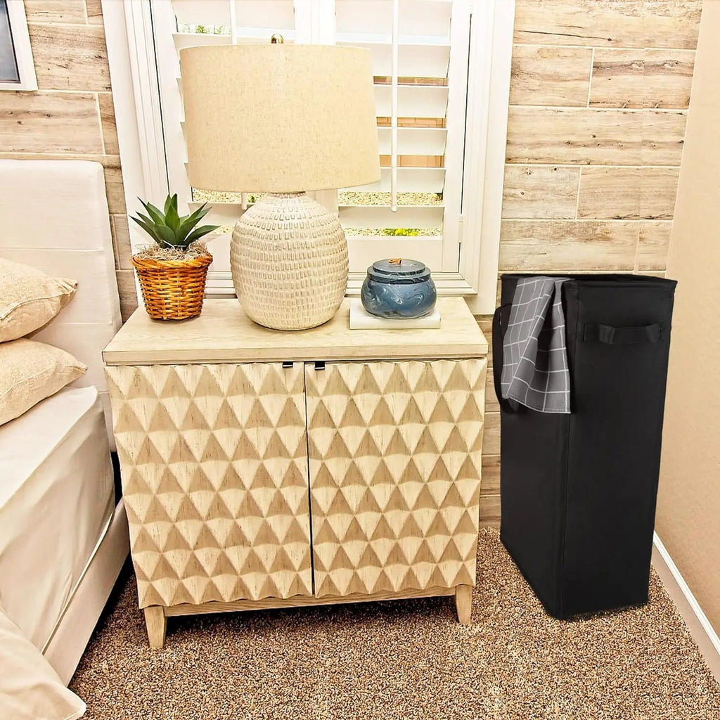Space-Saving Collapsible Oxford Fabric Laundry Hamper (Tall Narrow)