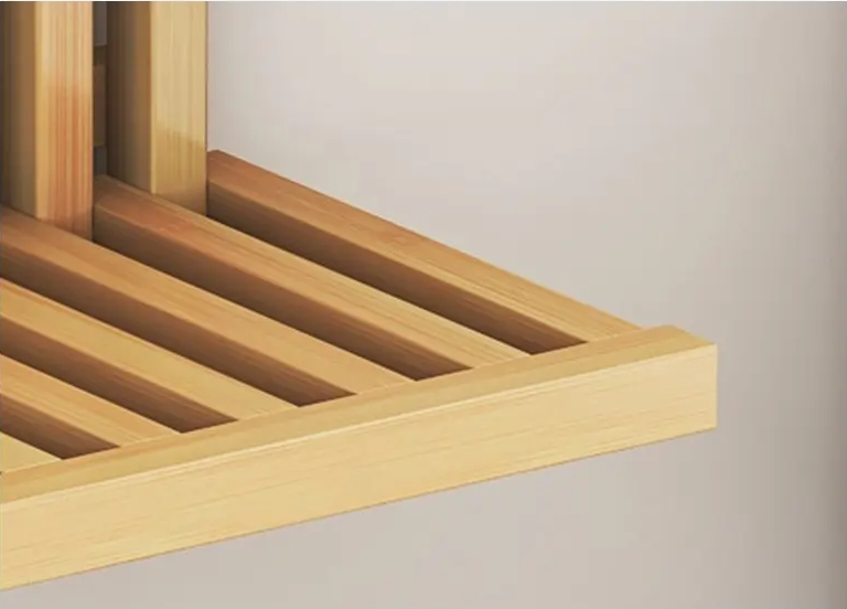 Space-Saving & Drill-Free Solid Bamboo Folding Wall Bench