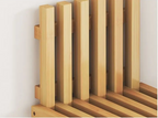 Space-Saving & Drill-Free Solid Bamboo Folding Wall Bench
