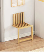 Space-Saving & Drill-Free Solid Bamboo Folding Wall Bench