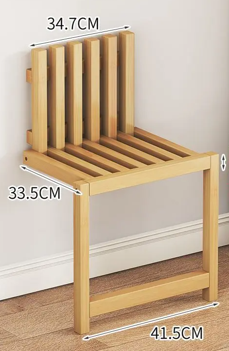 Space-Saving & Drill-Free Solid Bamboo Folding Wall Bench
