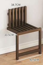 Space-Saving & Drill-Free Solid Bamboo Folding Wall Bench