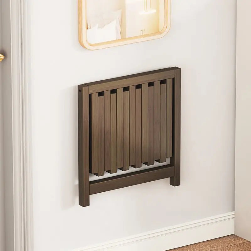 Space-Saving & Drill-Free Solid Bamboo Folding Wall Bench