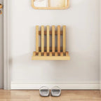 Space-Saving & Drill-Free Solid Bamboo Folding Wall Bench