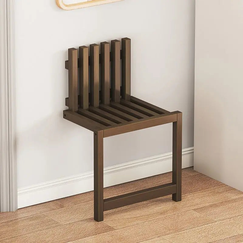 Space-Saving & Drill-Free Solid Bamboo Folding Wall Bench