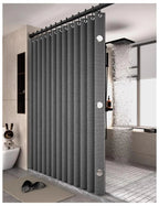 Space-Saving Foldable Magnetic Shower Curtain