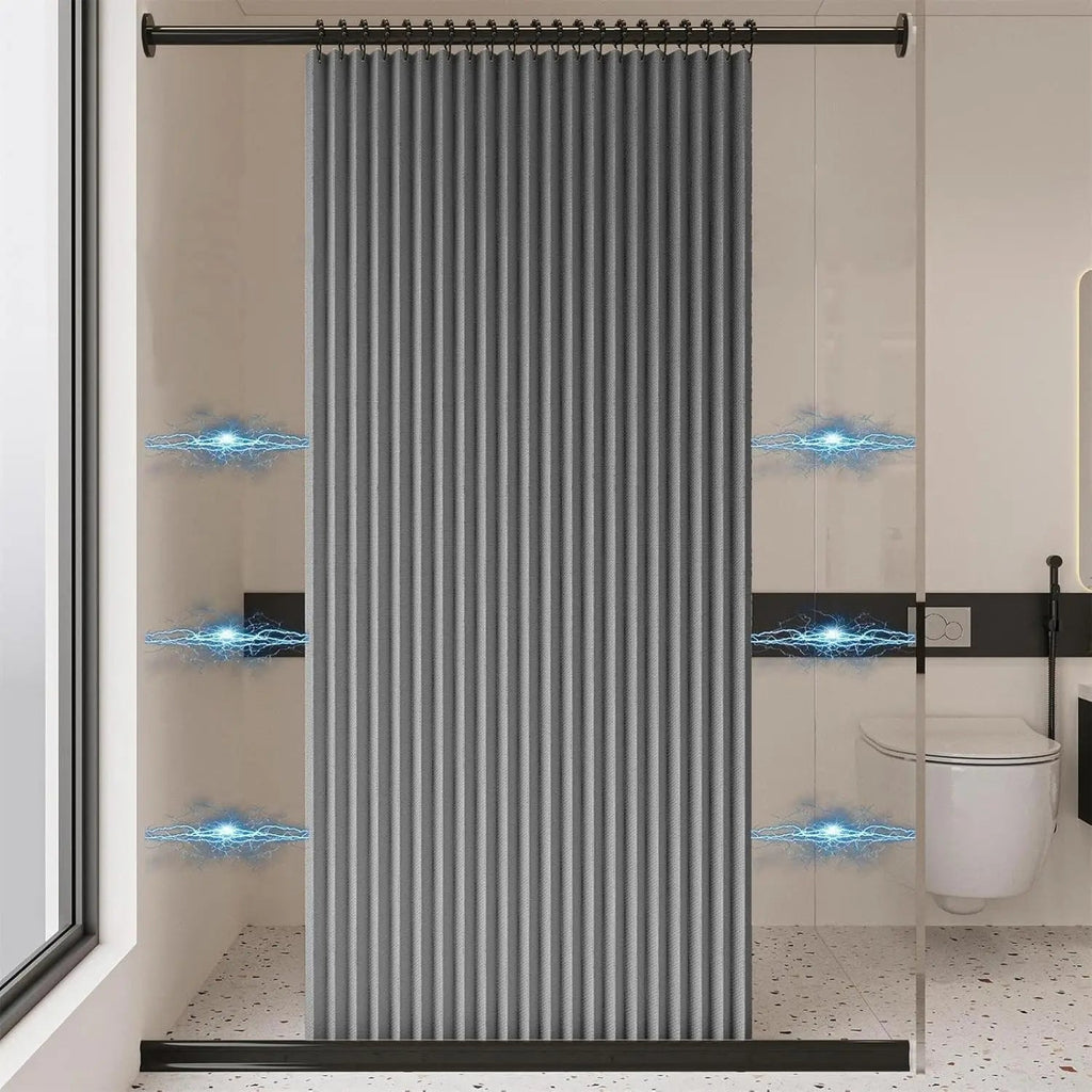 Space-Saving Foldable Magnetic Shower Curtain