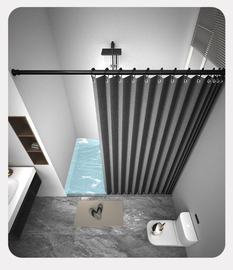 Space-Saving Foldable Magnetic Shower Curtain