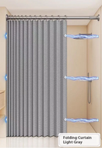 Space-Saving Foldable Magnetic Shower Curtain