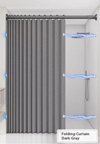 Space-Saving Foldable Magnetic Shower Curtain