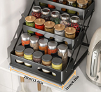 Space-Saving Foldable Powder-Coated Spice Rack (3-Tier)