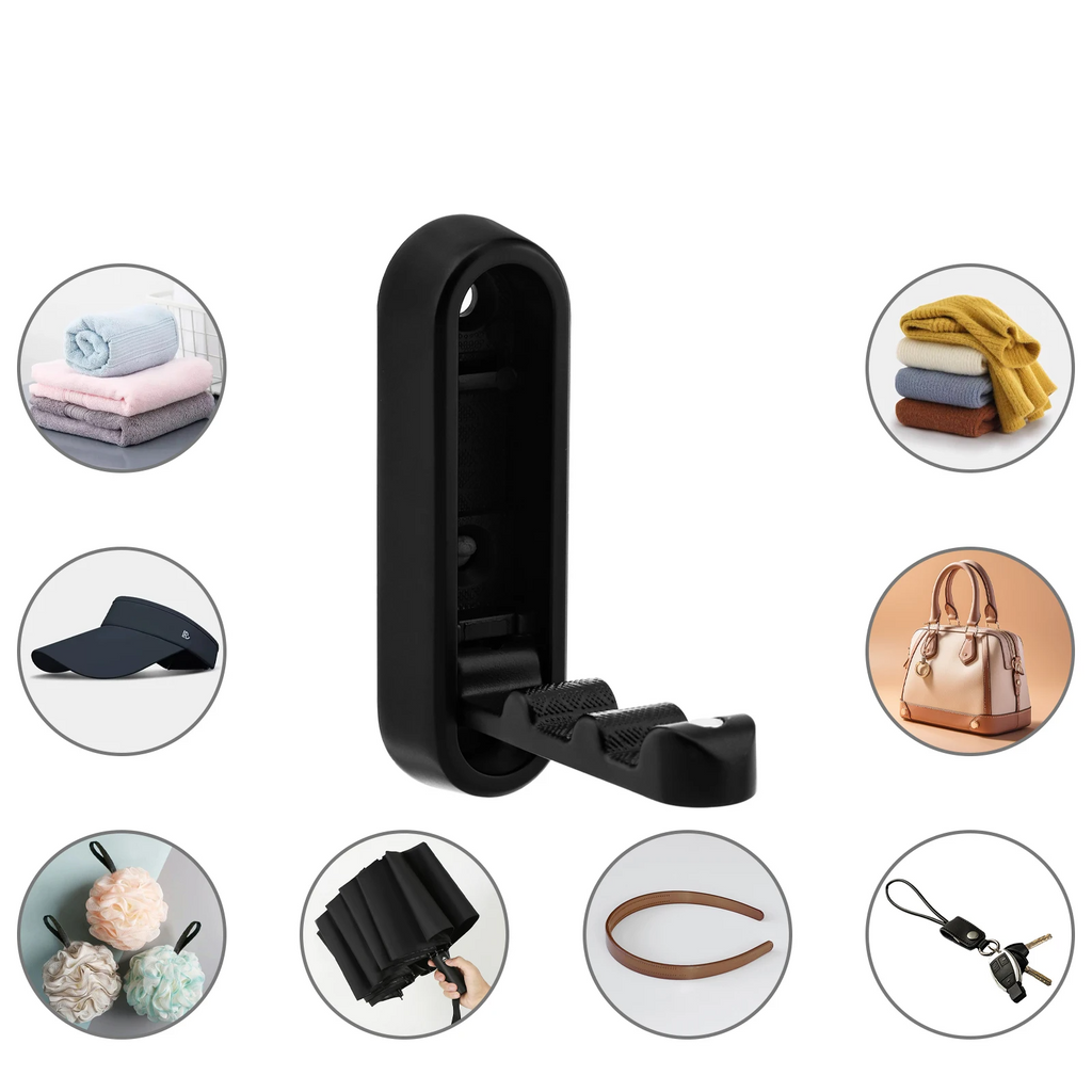 Space-Saving Foldable Zinc Alloy Wall Hooks