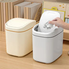 Space-Saving Hygienic Swing Lid Desk Trash Can