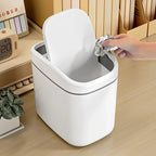 Space-Saving Hygienic Swing Lid Desk Trash Can