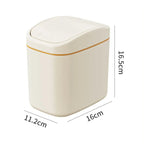 Space-Saving Hygienic Swing Lid Desk Trash Can