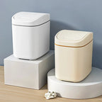 Space-Saving Hygienic Swing Lid Desk Trash Can