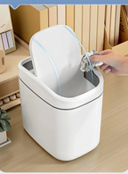 Space-Saving Hygienic Swing Lid Desk Trash Can
