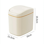 Space-Saving Hygienic Swing Lid Desk Trash Can
