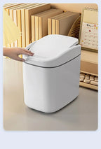 Space-Saving Hygienic Swing Lid Desk Trash Can
