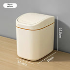 Space-Saving Hygienic Swing Lid Desk Trash Can