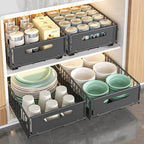 Space-Saving Metal Pull-Out Drawer Organizer (2-Piece Set)