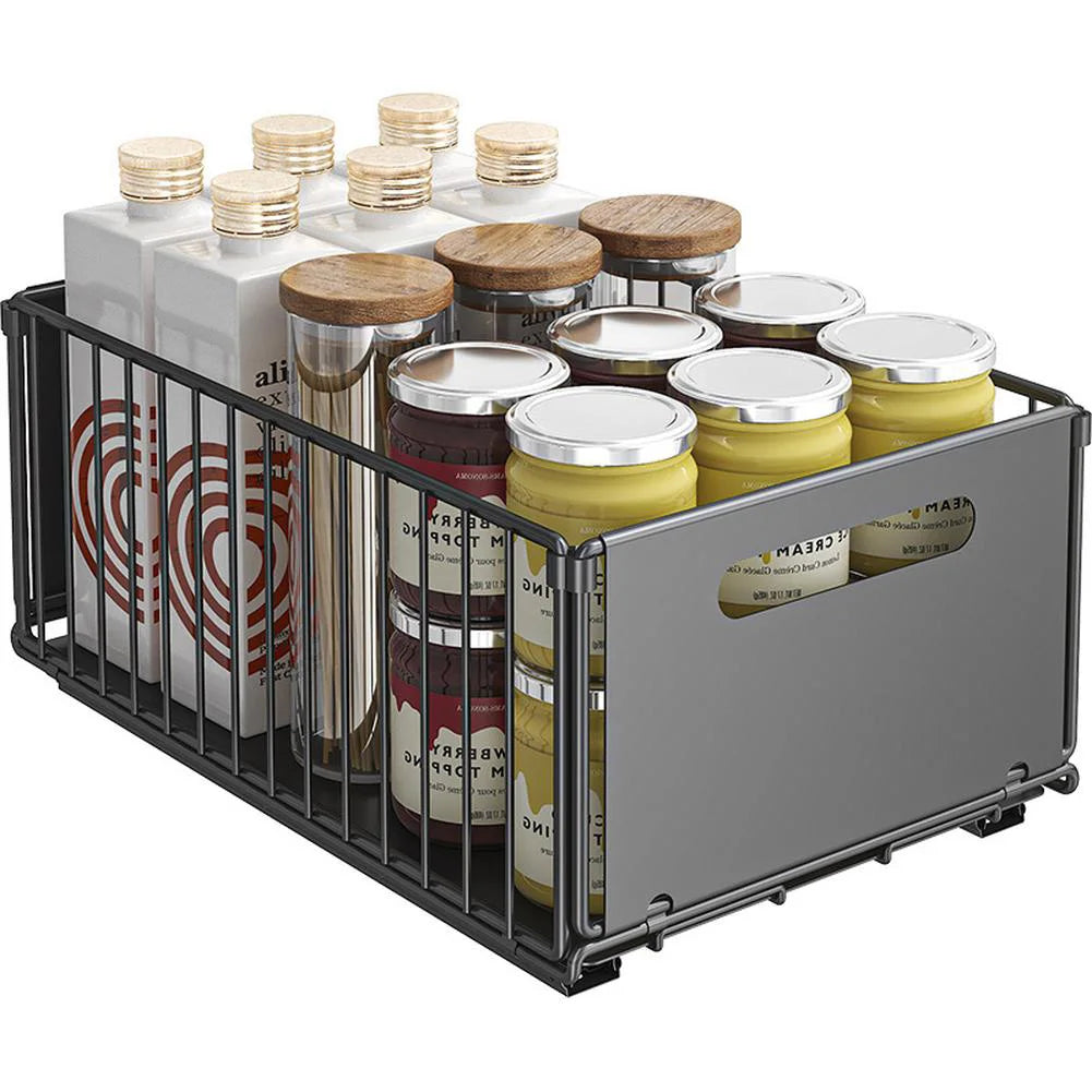 Space-Saving Metal Pull-Out Drawer Organizer (2-Piece Set)