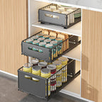Space-Saving Metal Pull-Out Drawer Organizer (2-Piece Set)