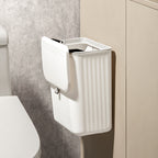Space-Saving Press-Lid Wall-Mounted Trash Can (With Paper Holder)