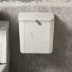 Space-Saving Press-Lid Wall-Mounted Trash Can (With Paper Holder)