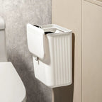 Space-Saving Press-Lid Wall-Mounted Trash Can (With Paper Holder)