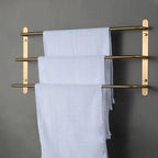 Space-Saving Solid Copper Wall-Mounted Towel Bar (Integrated Hook)