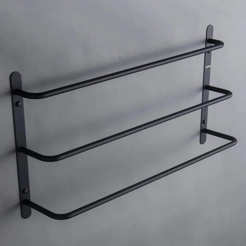 Space-Saving Solid Copper Wall-Mounted Towel Bar (Integrated Hook)