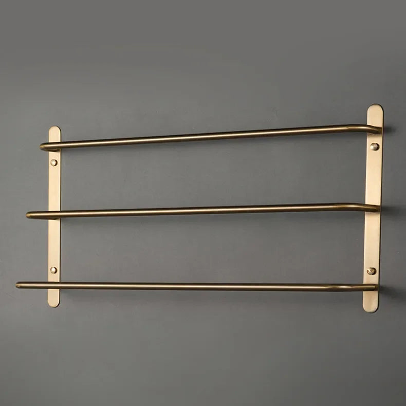 Space-Saving Solid Copper Wall-Mounted Towel Bar (Integrated Hook)