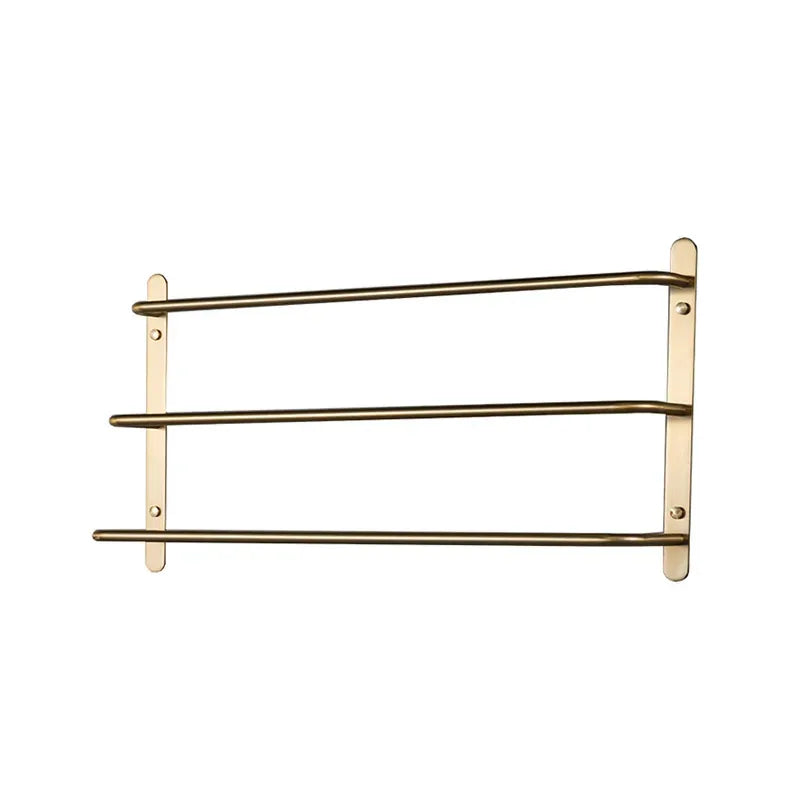 Space-Saving Solid Copper Wall-Mounted Towel Bar (Integrated Hook)