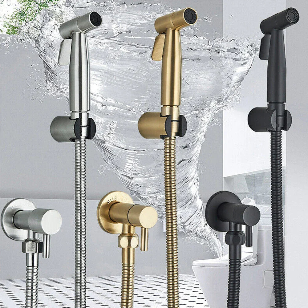 Space-Saving Stainless Steel Wall-Mounted Bidet Faucet