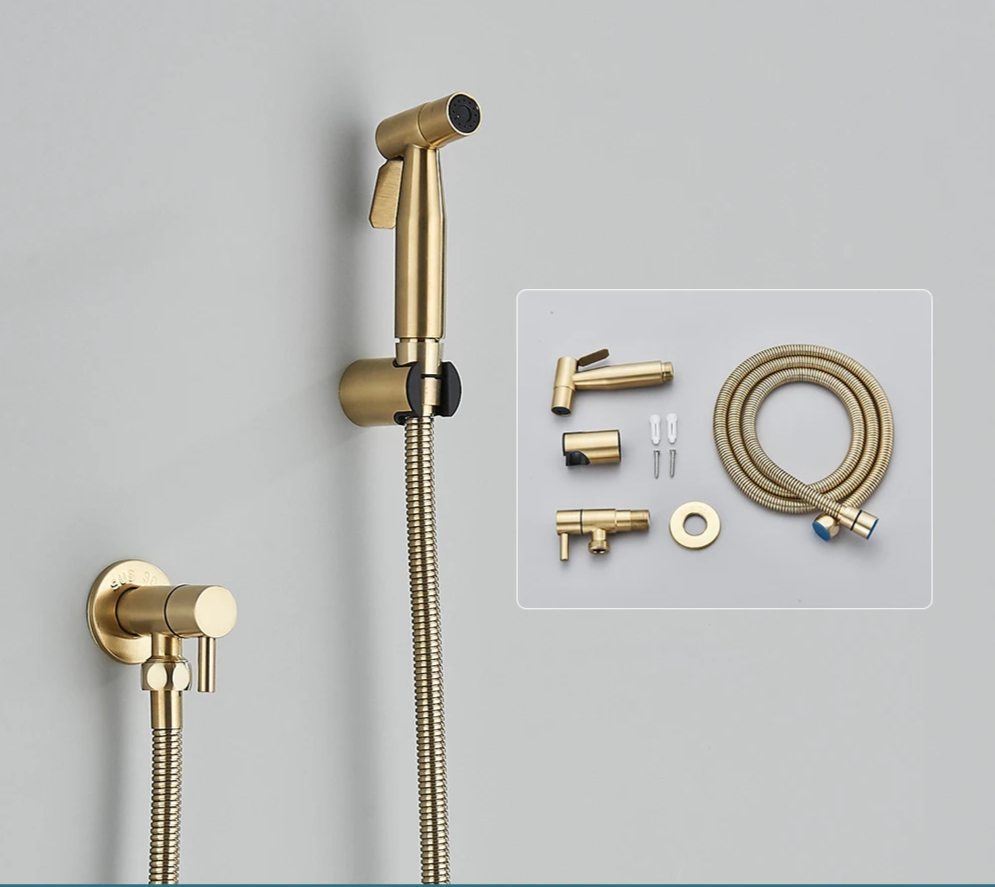 Space-Saving Stainless Steel Wall-Mounted Bidet Faucet