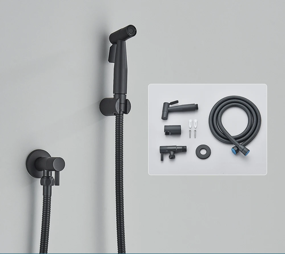 Space-Saving Stainless Steel Wall-Mounted Bidet Faucet