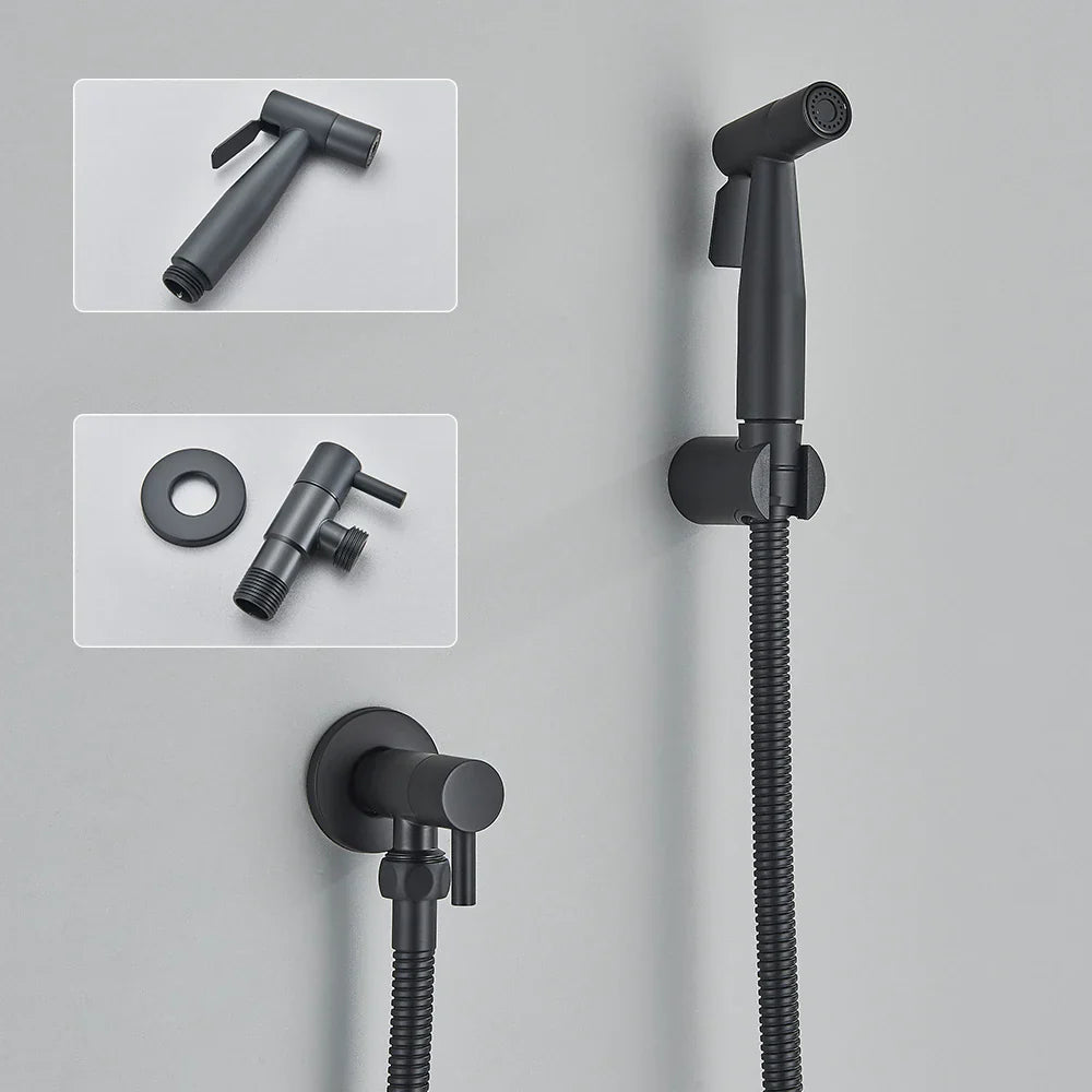 Space-Saving Stainless Steel Wall-Mounted Bidet Faucet