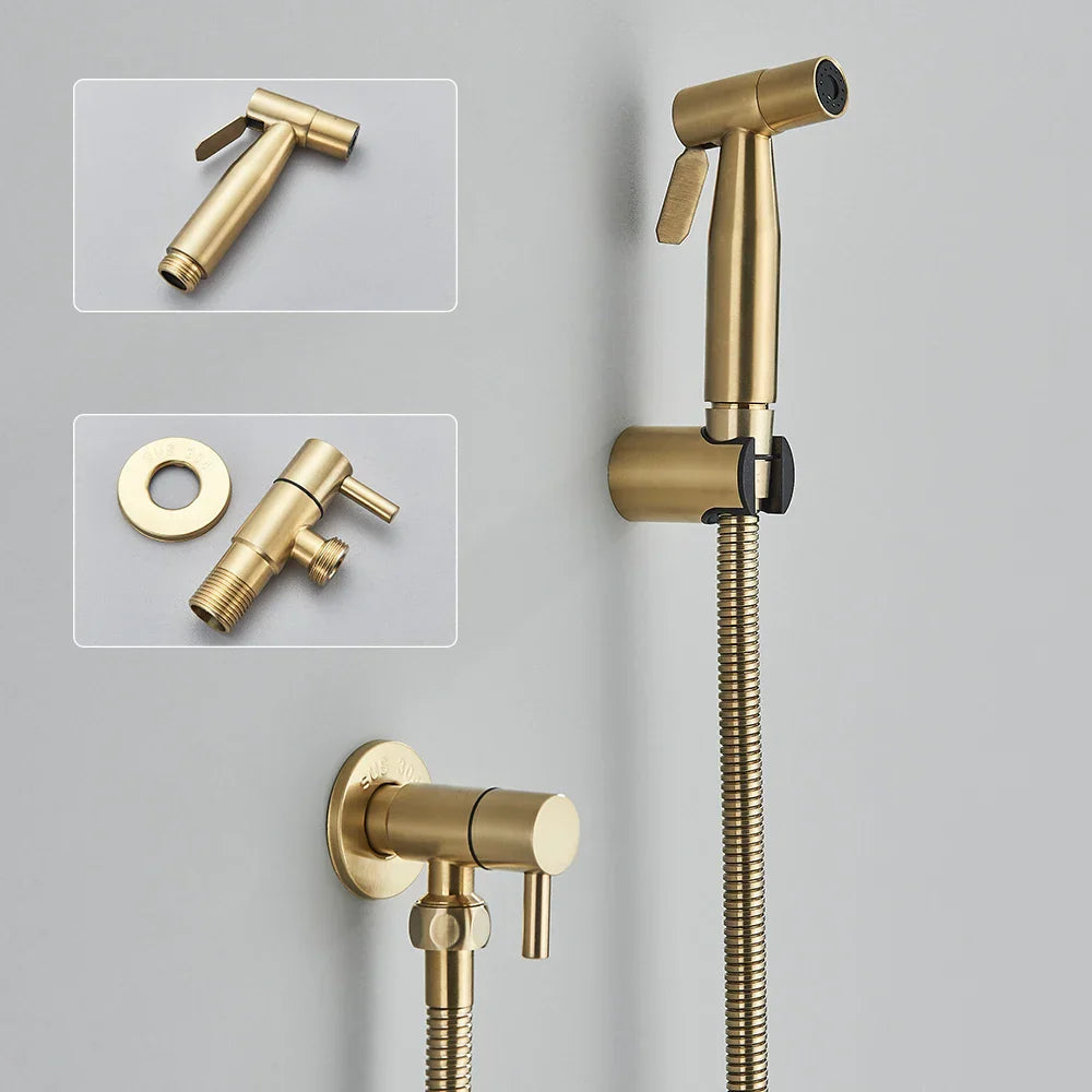 Space-Saving Stainless Steel Wall-Mounted Bidet Faucet
