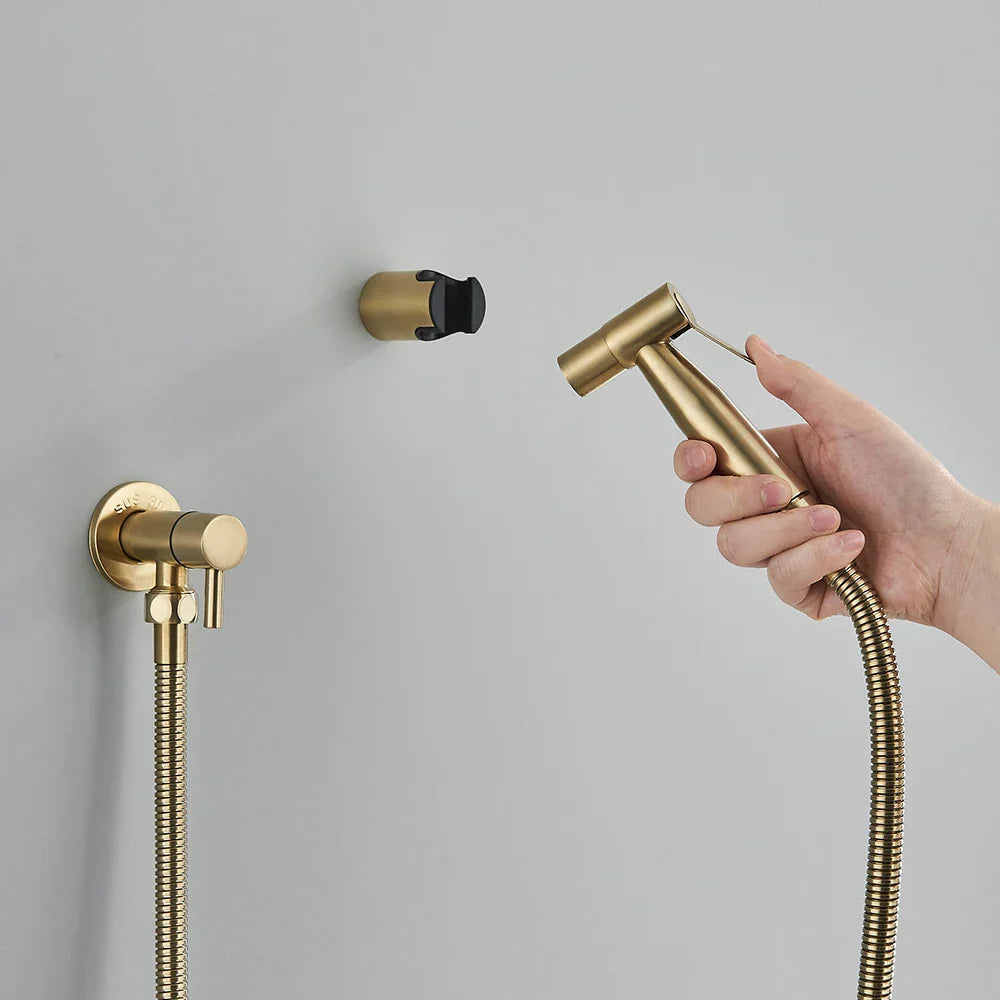 Space-Saving Stainless Steel Wall-Mounted Bidet Faucet