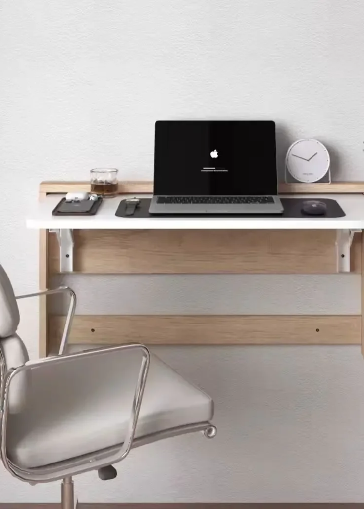 Space-Saving Ultra-Slim Fold-Down Wall Desk