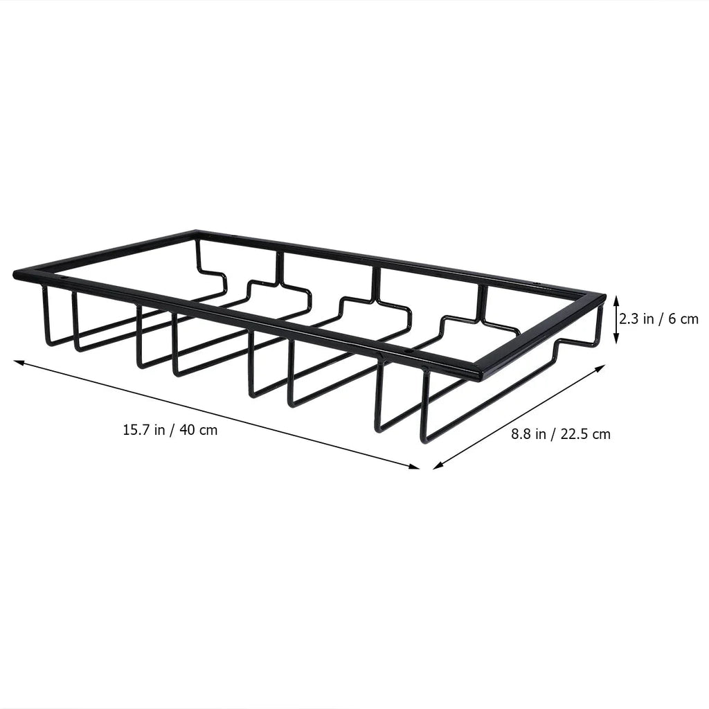 Space-Saving Under-Cabinet Wine & Glass Rack