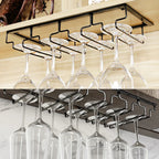 Space-Saving Under-Cabinet Wine & Glass Rack